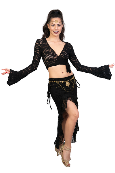 SUFI BELLY DANCE LACE WRAP AROUND TOP