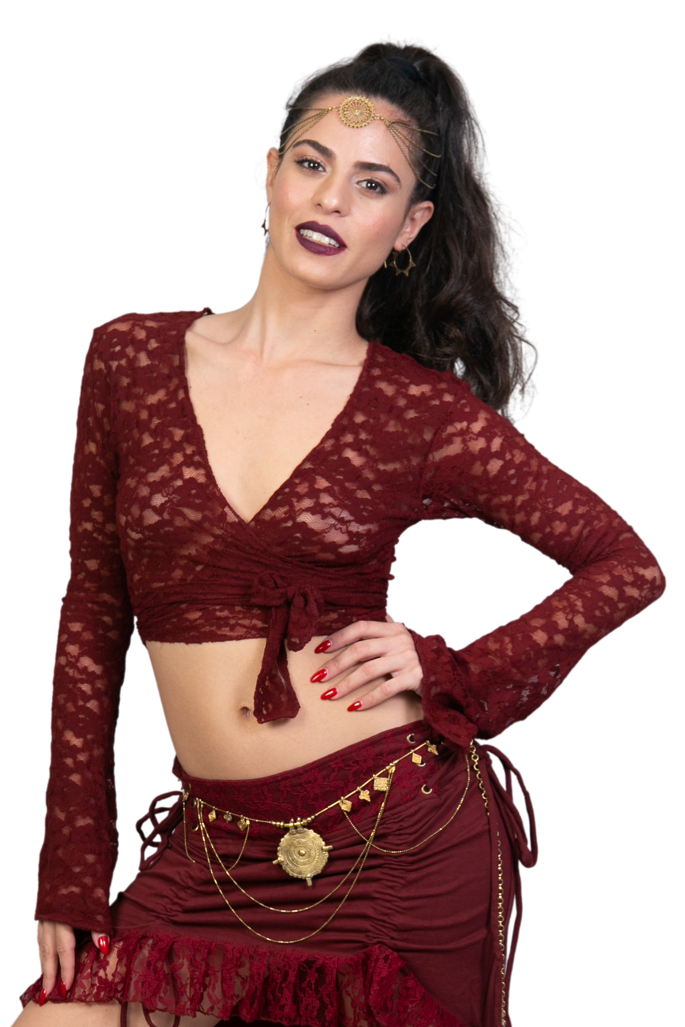 SUFI BELLY DANCE LACE WRAP AROUND TOP