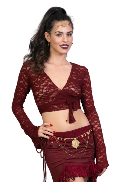 SUFI BELLY DANCE LACE WRAP AROUND TOP