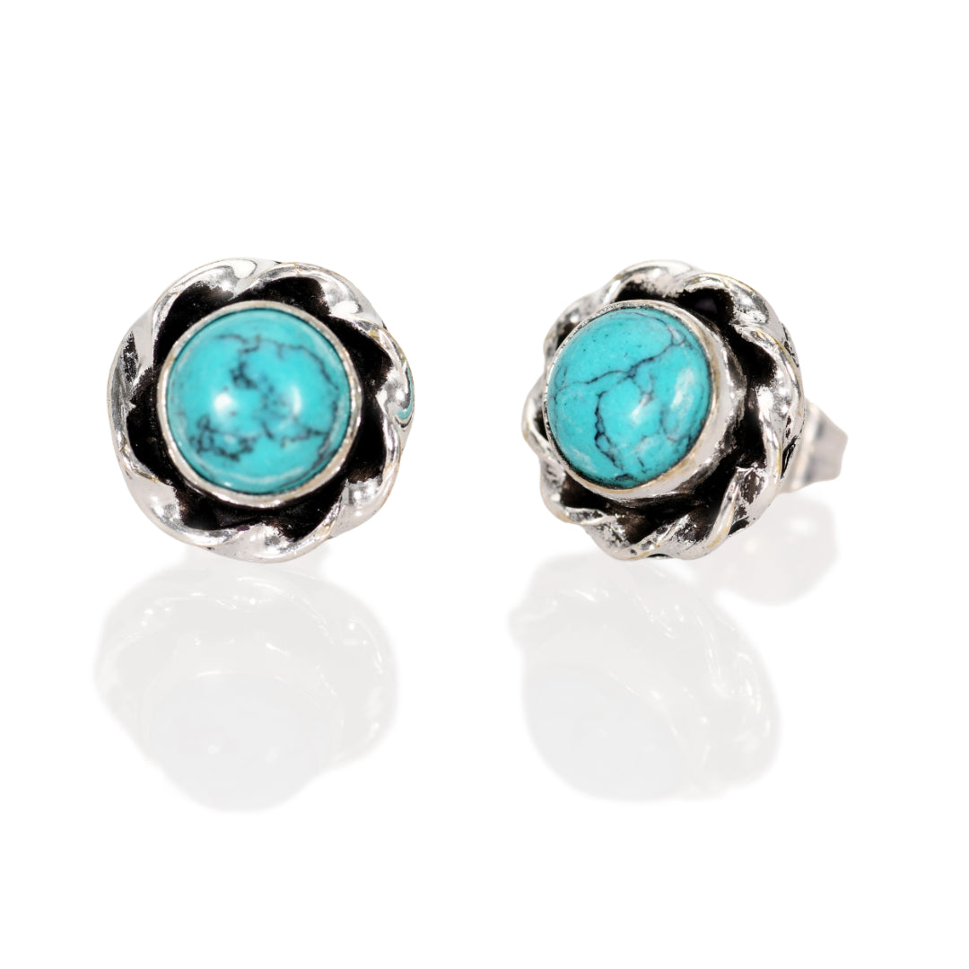 SPIRAL GEM STUD TURQUOISE