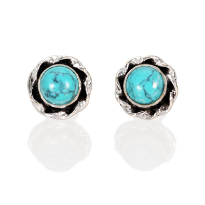 SPIRAL GEM STUD TURQUOISE