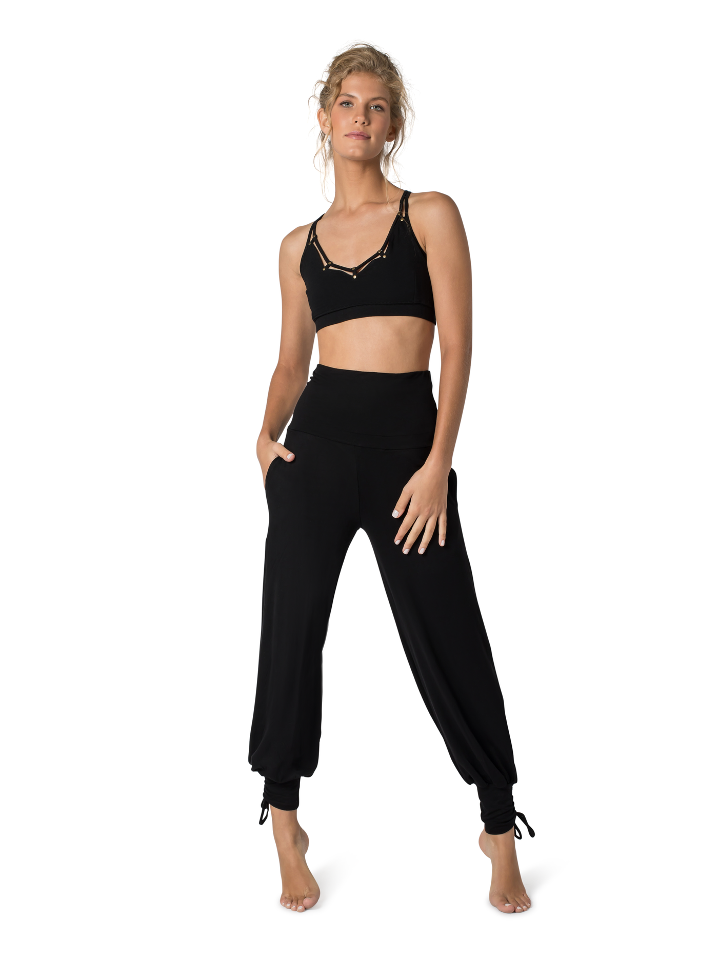 Flowing top yoga pants