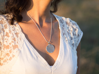 SILVER FLOWER OF LIFE NECKLACE LARGE