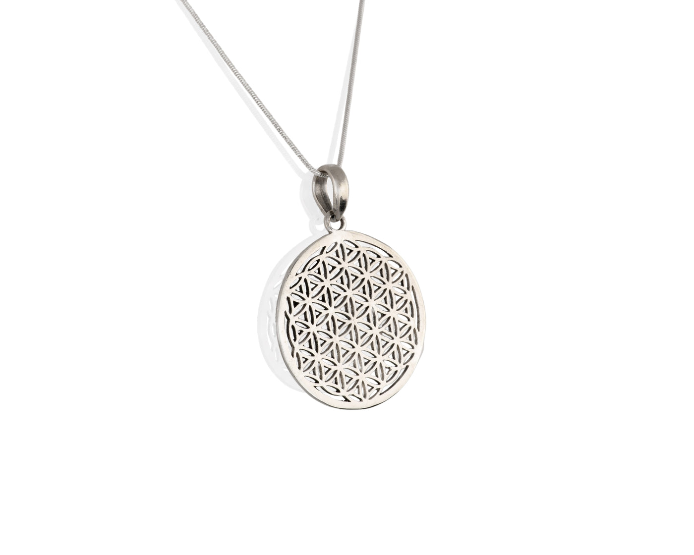 SILVER FLOWER OF LIFE NECKLACE SMALL