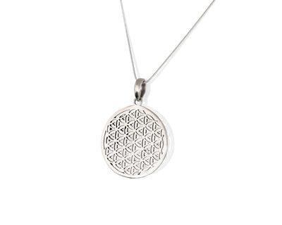 SILVER FLOWER OF LIFE NECKLACE SMALL