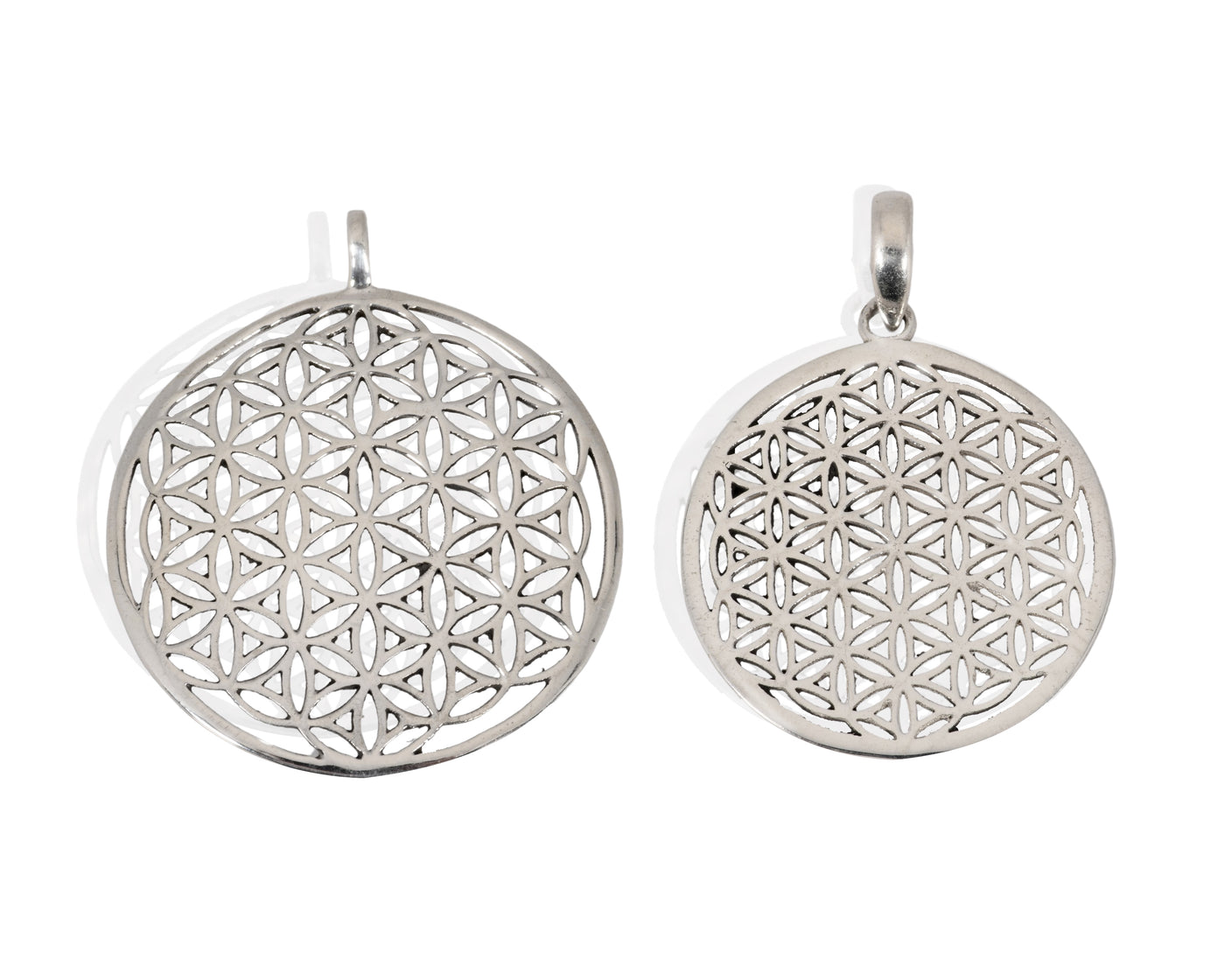 SILVER FLOWER OF LIFE NECKLACE LARGE