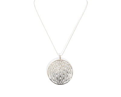 SILVER FLOWER OF LIFE NECKLACE LARGE