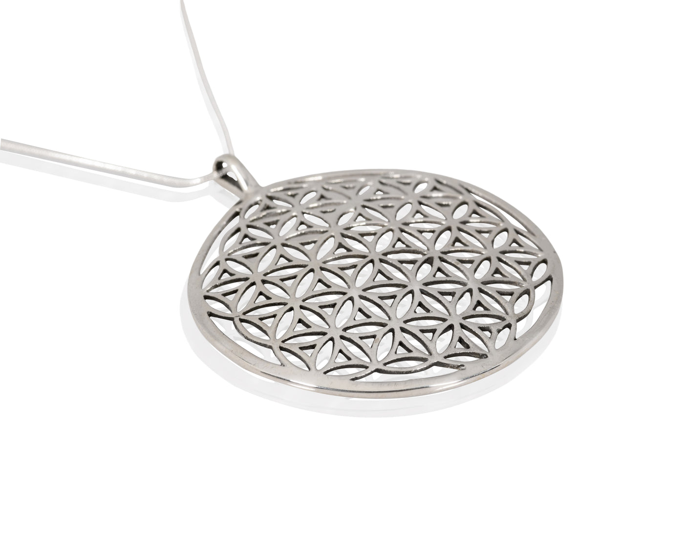 SILVER FLOWER OF LIFE NECKLACE LARGE