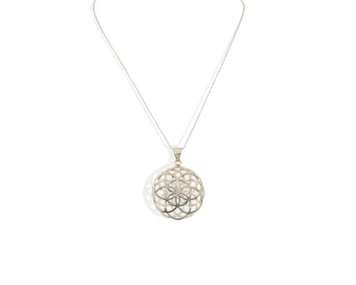SILVER DOUBLE SEED OF LIFE NECKLACE