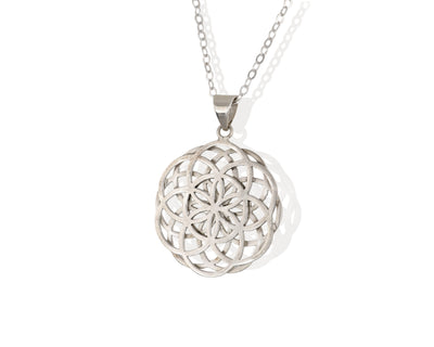 SILVER DOUBLE SEED OF LIFE NECKLACE