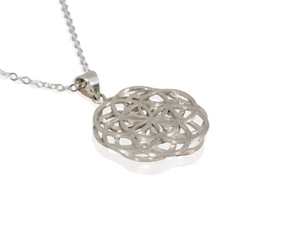 SILVER DOUBLE SEED OF LIFE NECKLACE